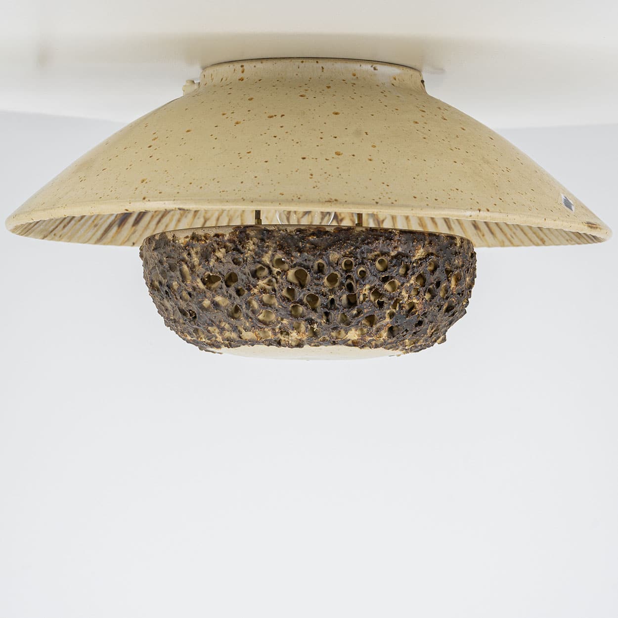 Ceramic Round Wall Light Holes in the style of Axella, Denmark 1970