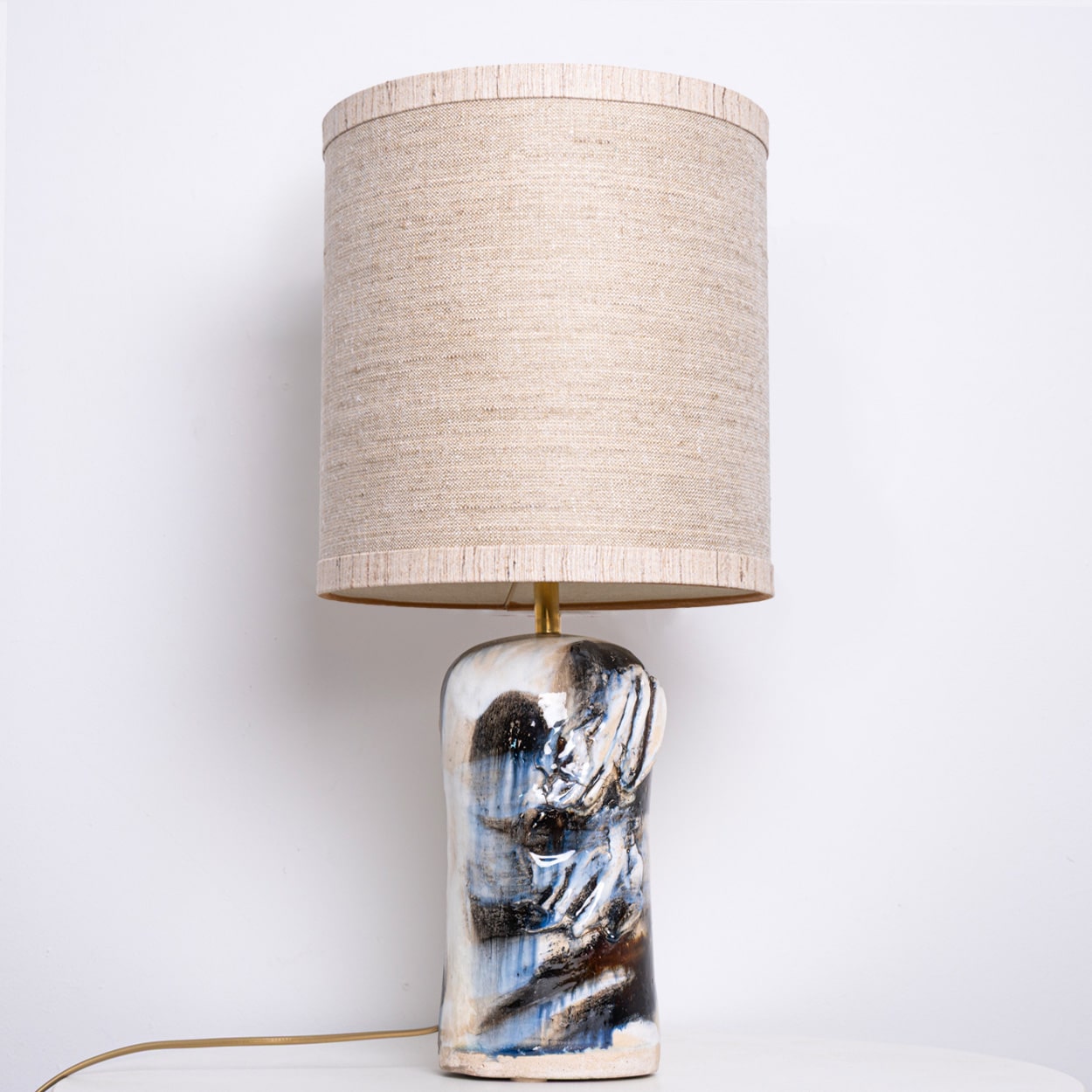 Blue Ceramic Plate, Signed by Jeppe Hagedorn, Denmark 1960s