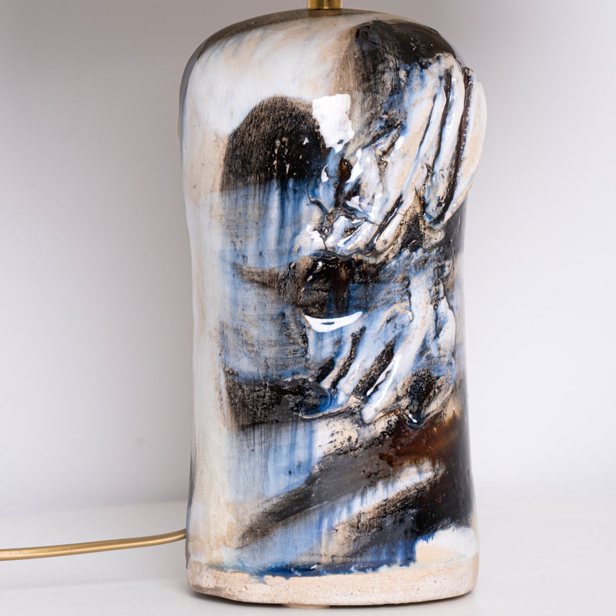 Waves Ceramic Plate, Signed by Jeppe Hagedorn, Denmark 1960s