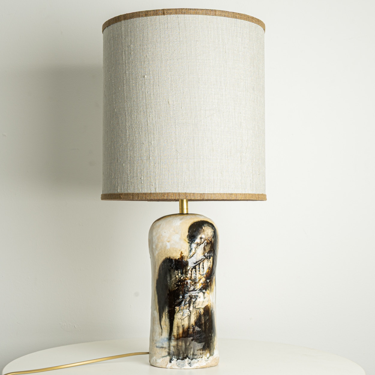 Natural Ceramic Plate, Signed by Jeppe Hagedorn, Denmark 1960s