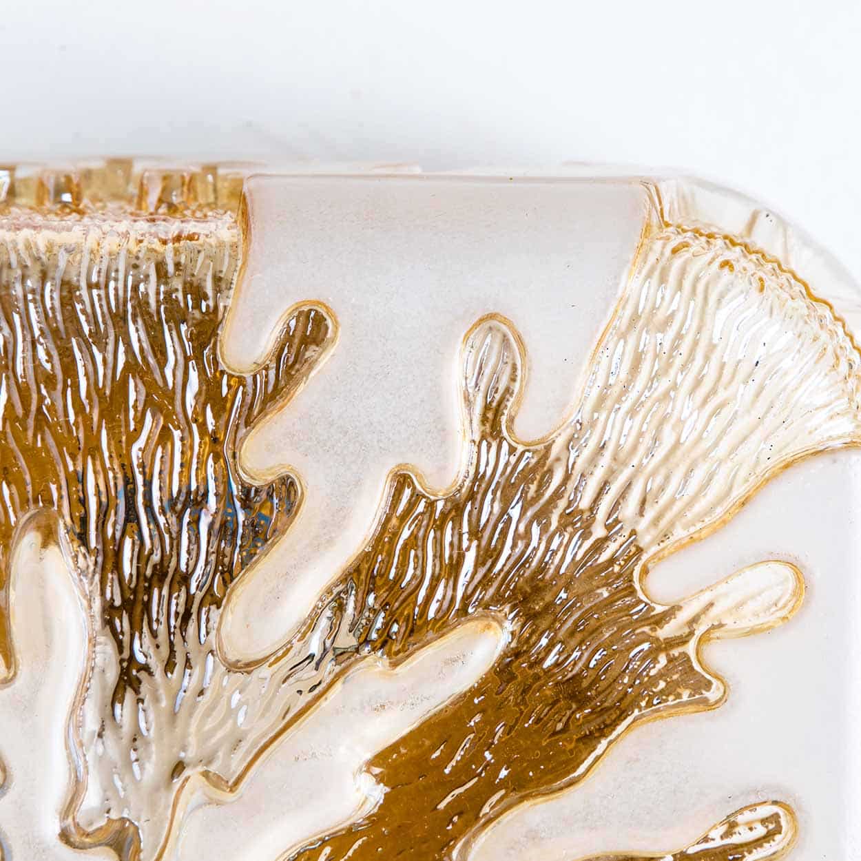 1 of the 2 Textured Clear Glass and Pâte de Verre Flush Mounts, Germany 1960