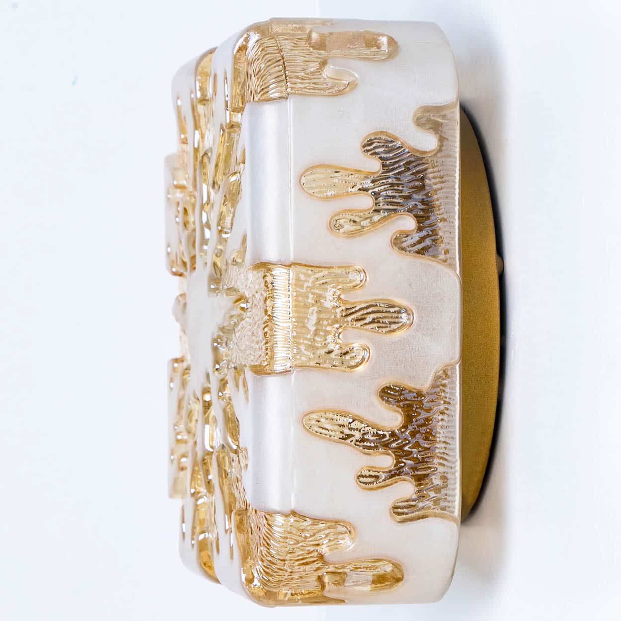 1 of the 2 Textured Clear Glass and Pâte de Verre Flush Mounts, Germany 1960