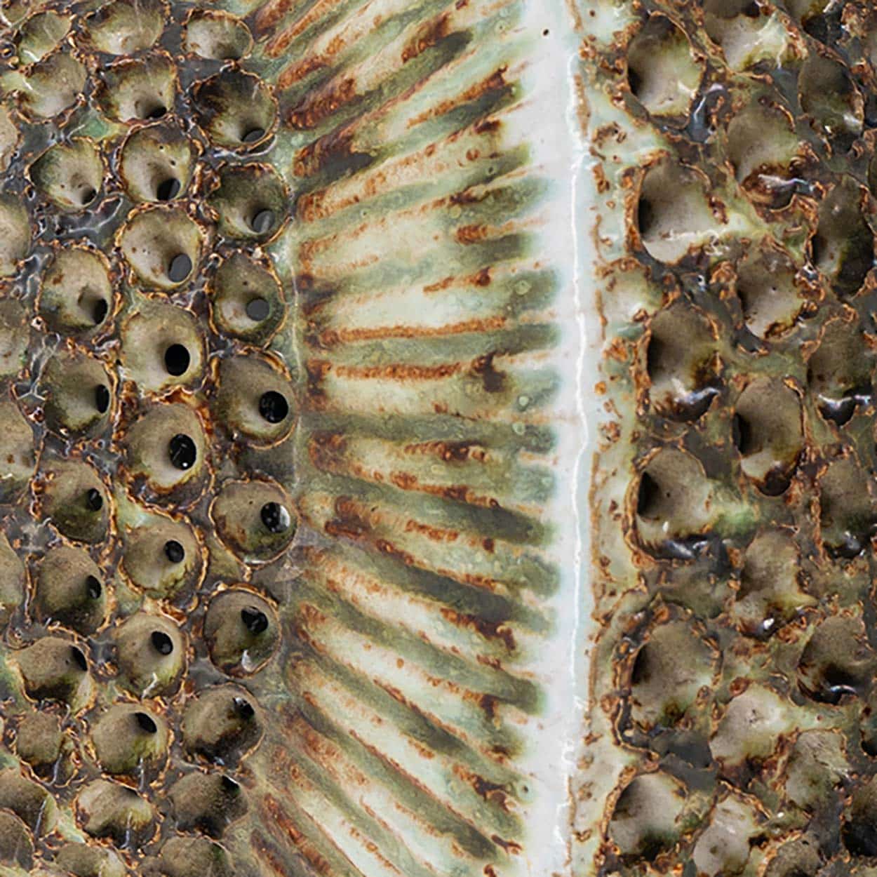 Ceramic Round Wall Light Holes in the style of Axella, Denmark 1970