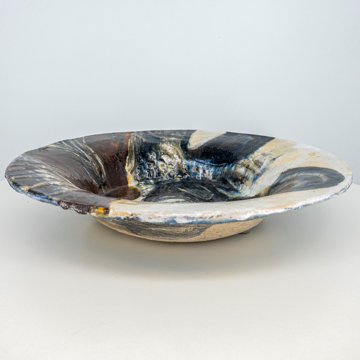 Set of Stunning Round Ceramic Plates by Jeppe Hagedorn, Denmark 1960s