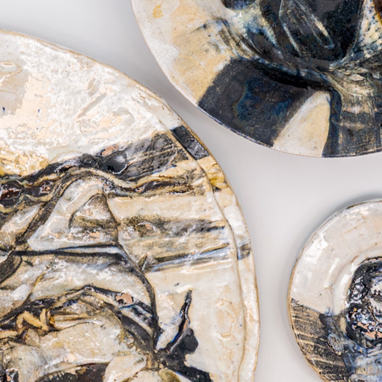 Set of Stunning Round Ceramic Plates by Jeppe Hagedorn, Denmark 1960s