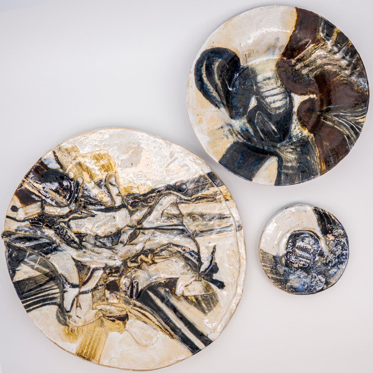 Round Ceramic Plate, Signed by Jeppe Hagedorn, Denmark 1960s