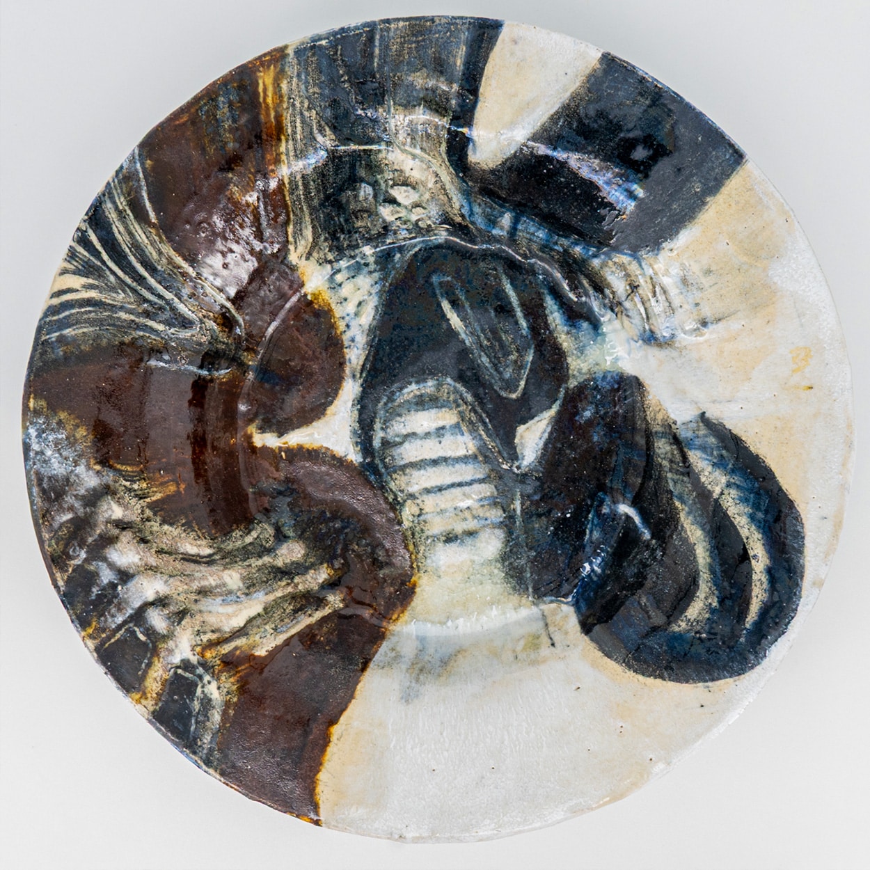 Set of Stunning Round Ceramic Plates by Jeppe Hagedorn, Denmark 1960s