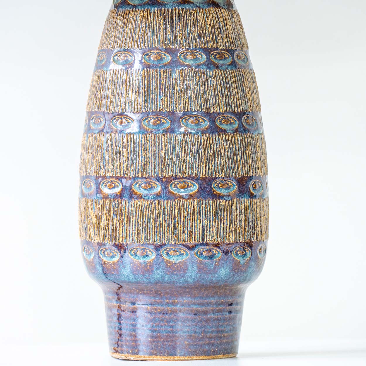 Ceramic Textured Lamp by Soholm, Custom Dusty Pink Lampshade by R. Houben