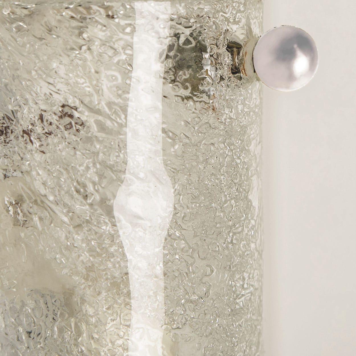 1 of the 4 Ice Glass Wall Light Fixtures by Hillebrand, Germany, 1960