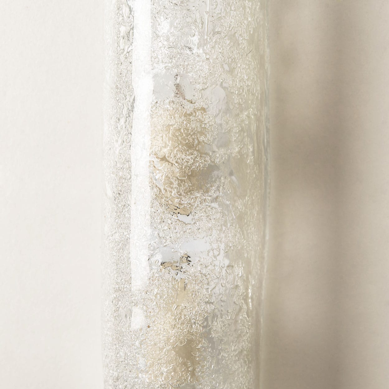 1 of the 4 Ice Glass Wall Light Fixtures by Hillebrand, Germany, 1960