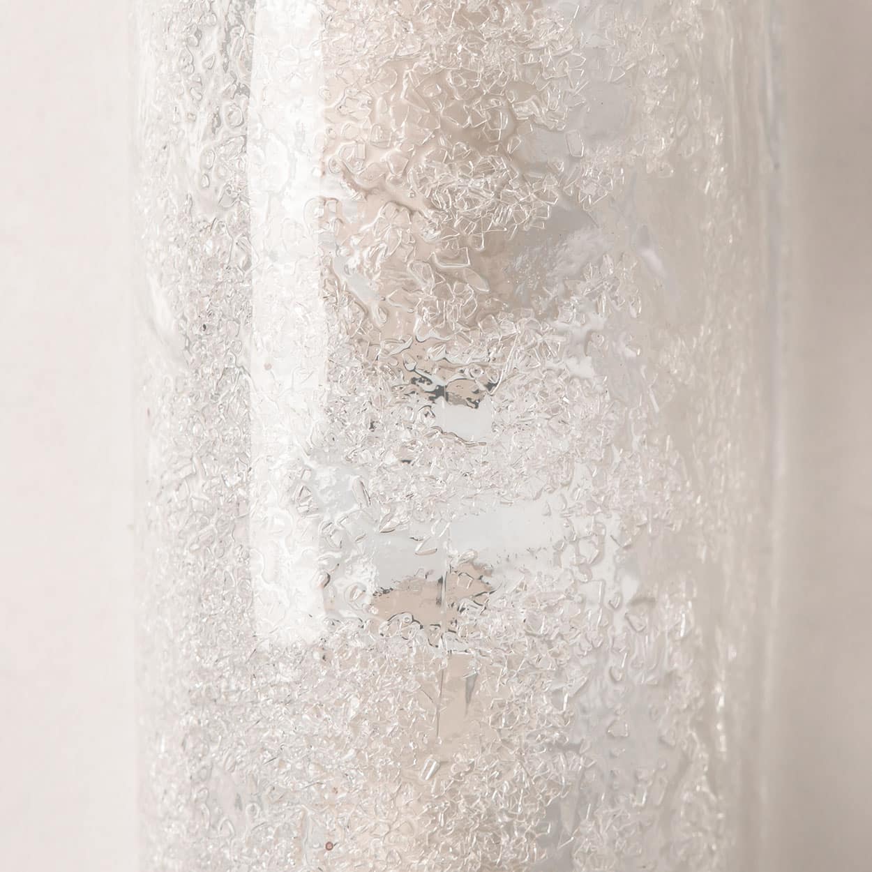 1 of the 4 Ice Glass Wall Light Fixtures by Hillebrand, Germany, 1960