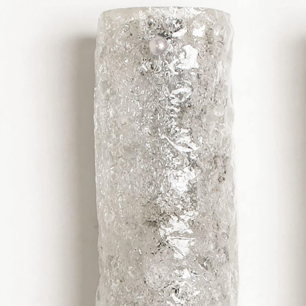 1 of the 4 Short Ice Glass Wall Light Fixtures by Hillebrand, Germany, 1960