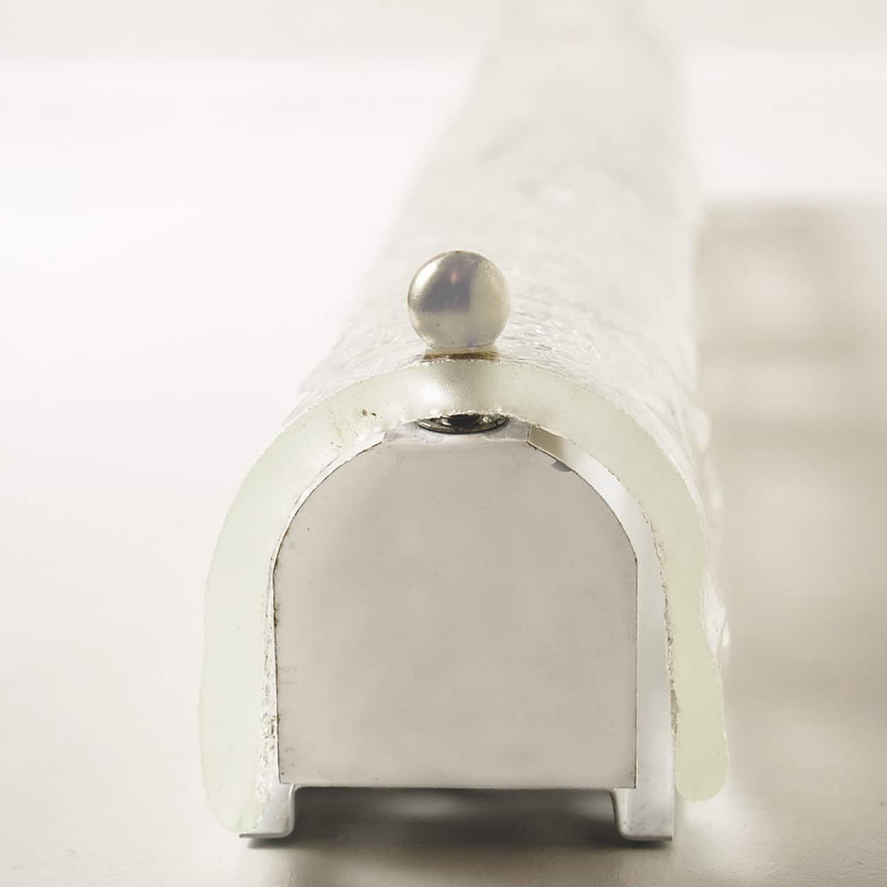 1 of the 4 Short Ice Glass Wall Light Fixtures by Hillebrand, Germany, 1960