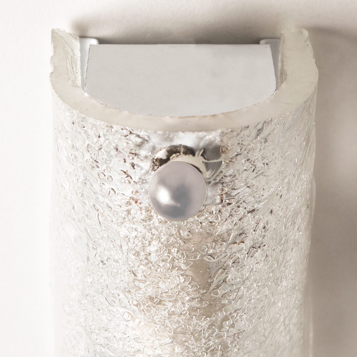 1 of the 4 Short Ice Glass Wall Light Fixtures by Hillebrand, Germany, 1960