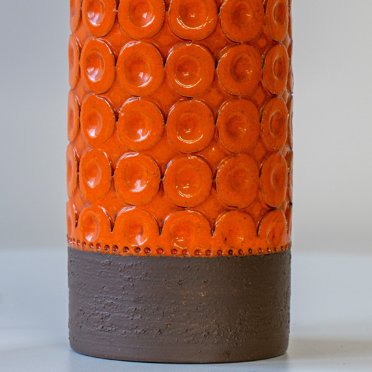 1 of the 2 Bitossi Orange Brown Ceramic Table Lamps, Orange Shade by R. Houben