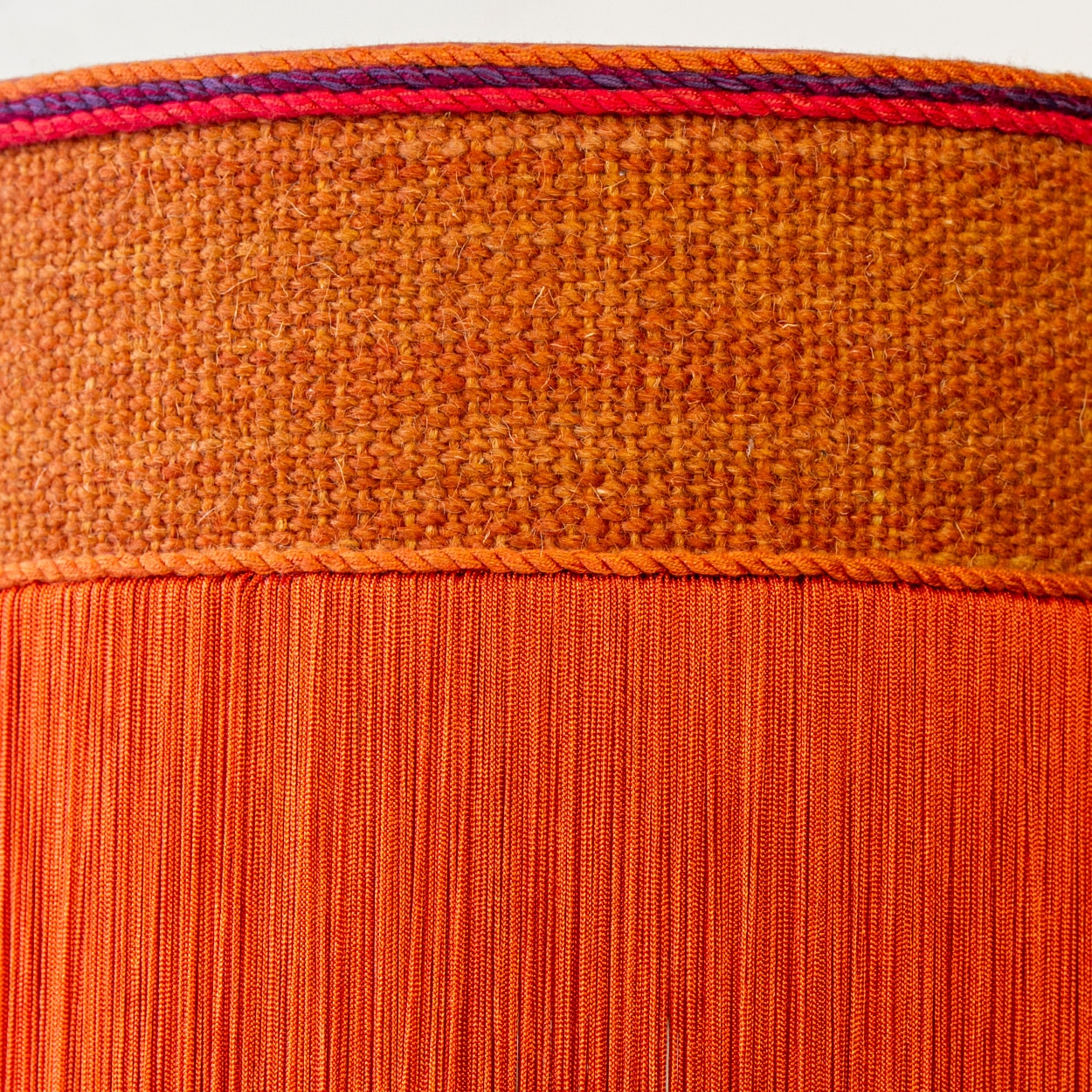 Red Black Ceramic Table Lamp, Custom Orange Lampshade by R. Houben