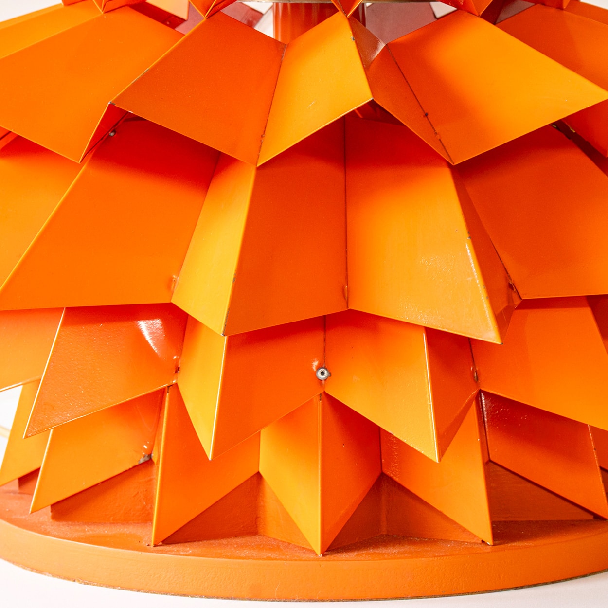 Holm & Andersen Sculptural Orange Table Lamp, Custom Made Lampshade by R. Houben