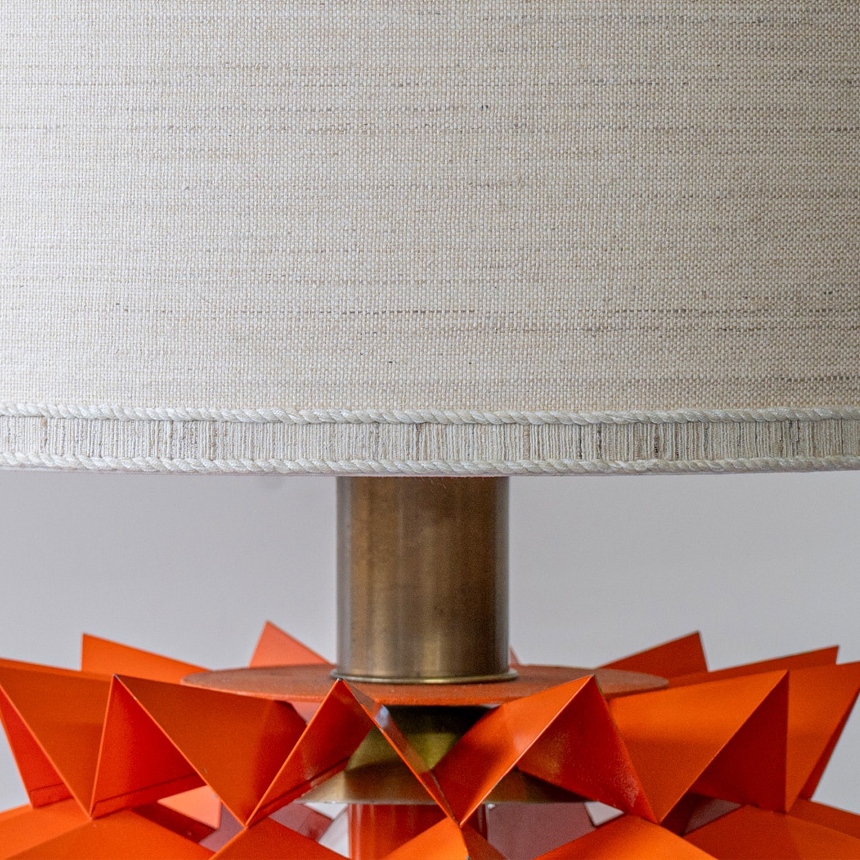 Holm & Andersen Sculptural Orange Table Lamp, Custom Made Lampshade by R. Houben