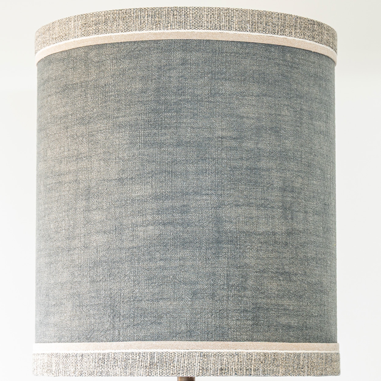 XL Ceramic Floor Lamp Glass Pebble Bands, Gray Custom Lampshade by R. Houben