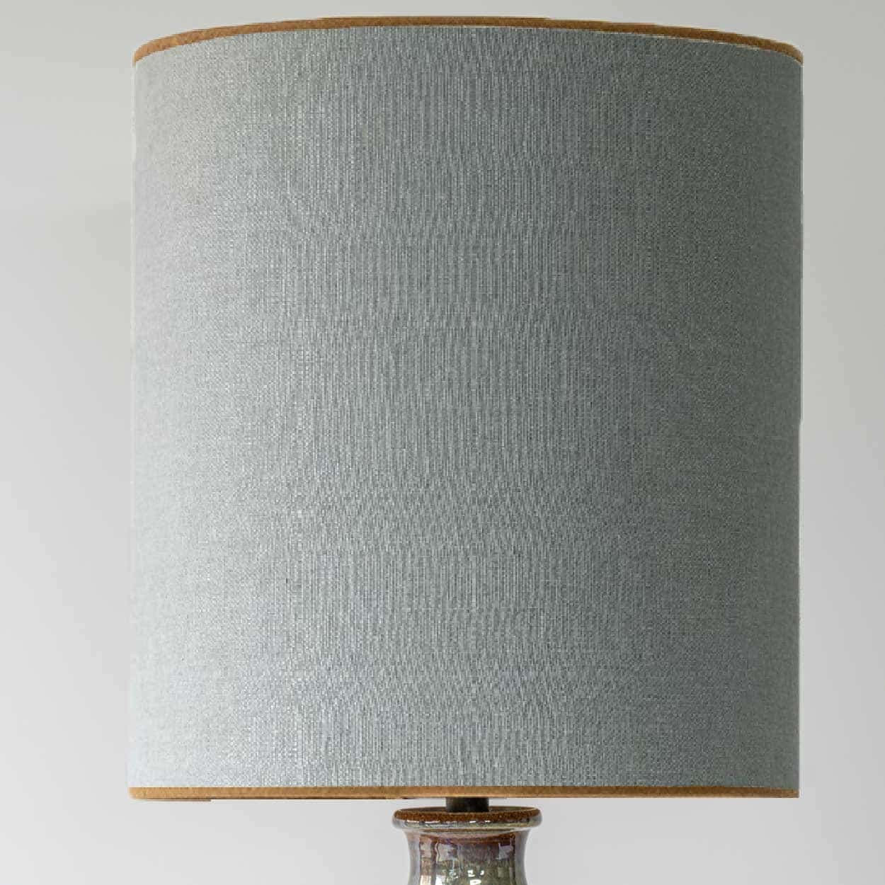 1 of the 2 Ceramic Table Lamps by Soholm, Silk Lampshade, Denmark 1960s