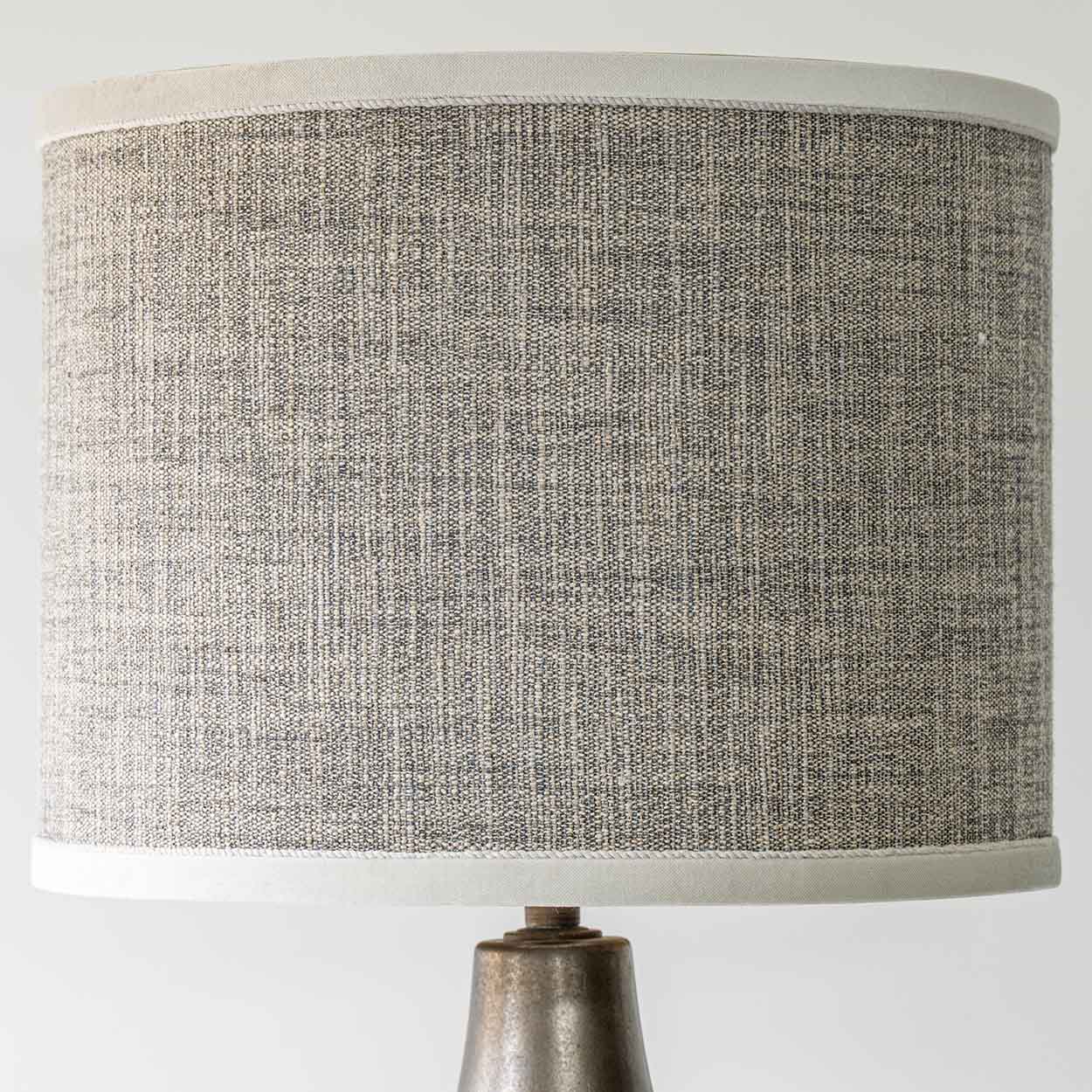 XL Warm Gray Metallic Lamp, Gray Custom Lampshade by R. Houben