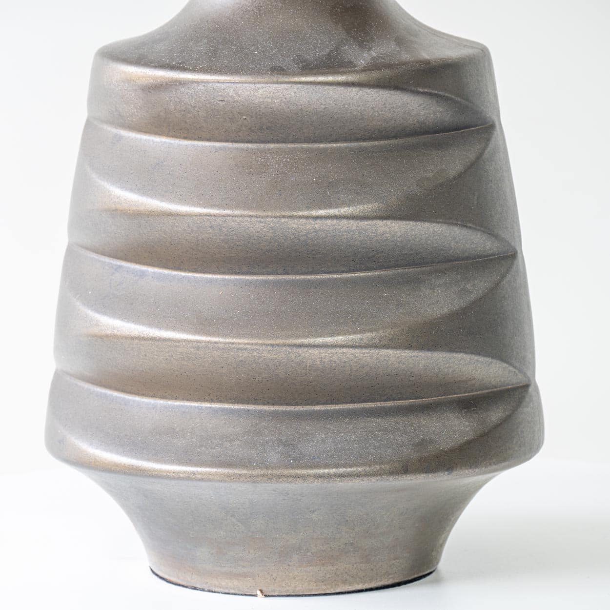 XL Warm Gray Metallic Lamp, Gray Custom Lampshade by R. Houben