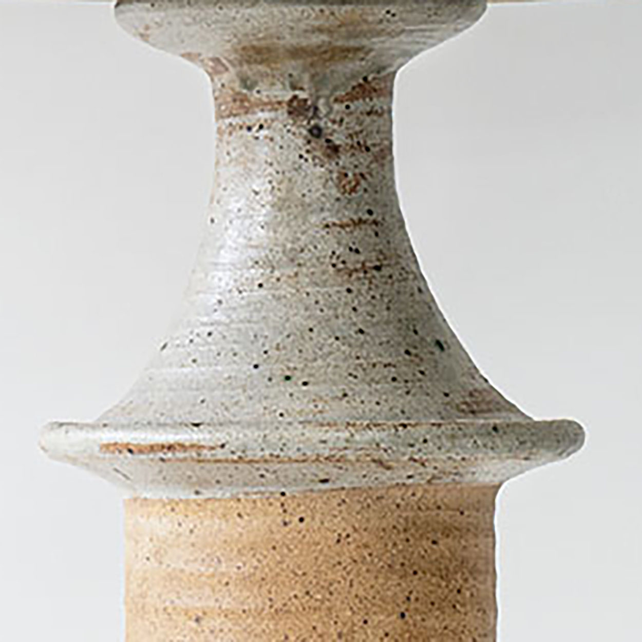 1 of the 4 Green Brown Ceramic Lamps with Custom Lampshades by R. Houben