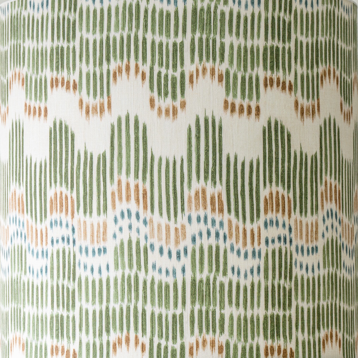 Green Cylindrical Ceramic Lamp, Custom Multicolor Lampshade by R. Houben