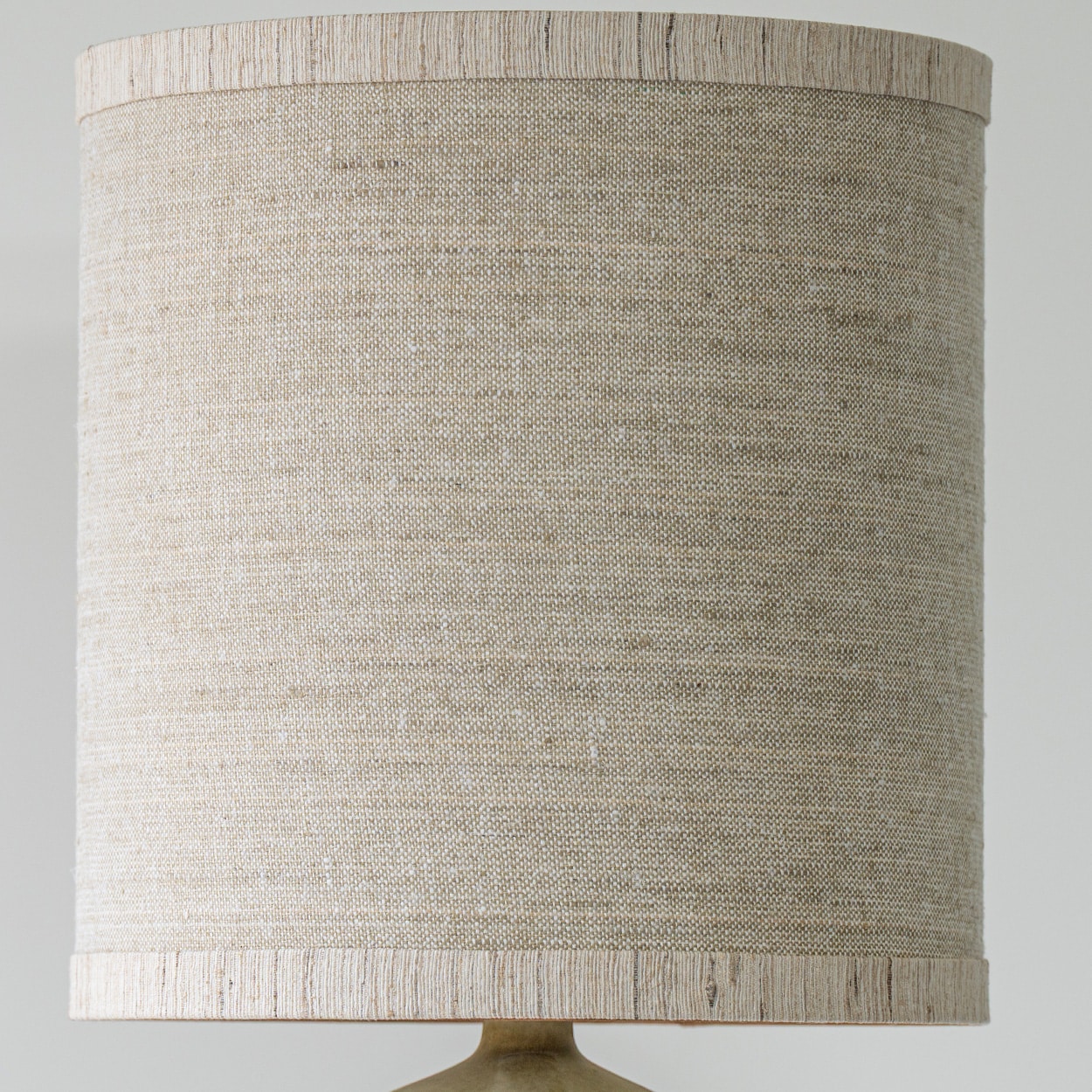 Ceramic Sand Table Lamp, Neutral Custom Lampshade by R. Houben