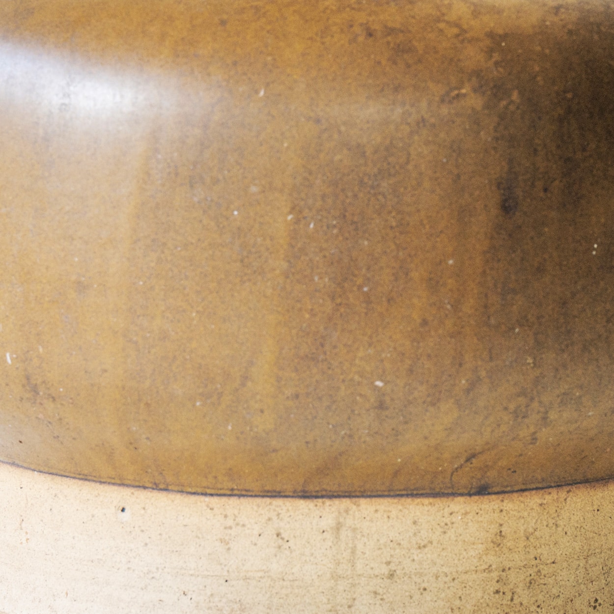 Large Brown Tones Ceramic Lamp, Neutral Custom Lampshade by R. Houben