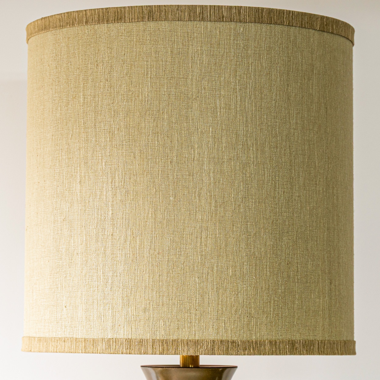 Large Green Brown Ceramic Curved Lamp, Custom Lampshade by R. Houben