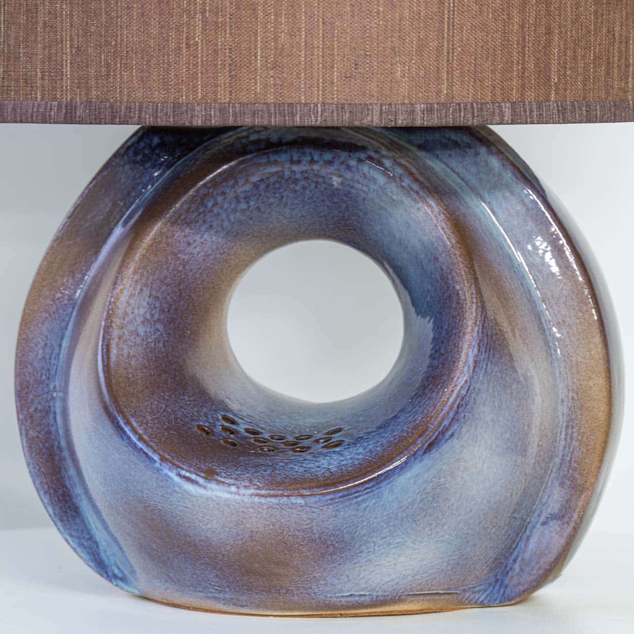 Large Celestial Ceramic Lamp Hole, Custom Lampshade by R. Houben