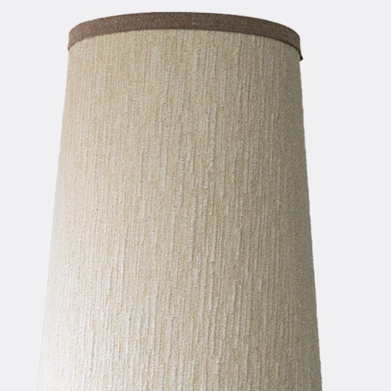 Georges Pelletier Bulbous Brown Ceramic Lamp, Custom Silk Shade by R. Houben