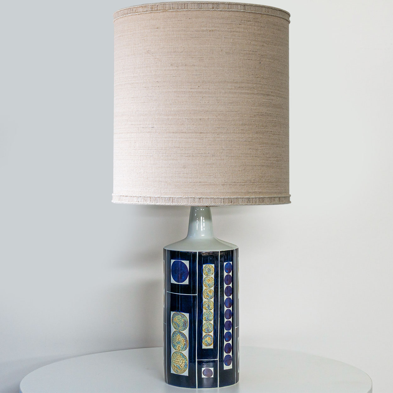 1 of the 2 Large Inge Lise Koefoed Lamps, Custom Made Neutral Lampshade R. Hoube