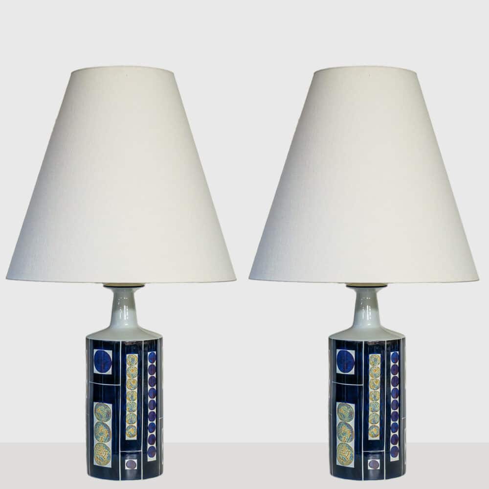 1 of the 2 Inge Lise Koefoed Lamps, Custom Made White Lampshade by R. Houben