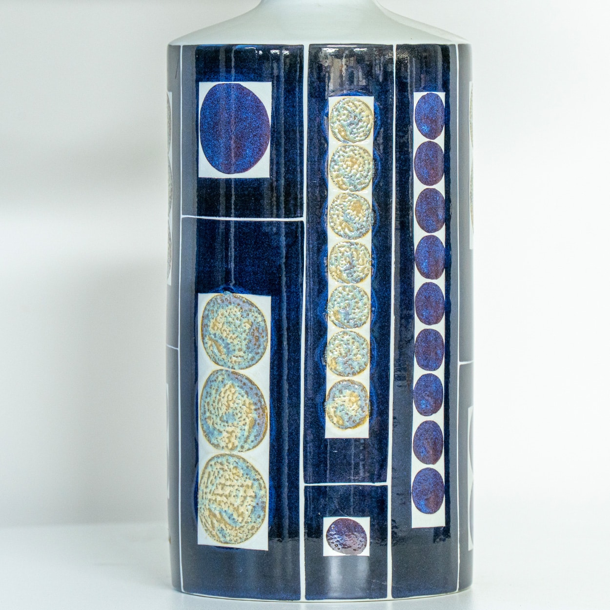 1 of the 2 Inge Lise Koefoed Lamps, Custom Made White Lampshade by R. Houben