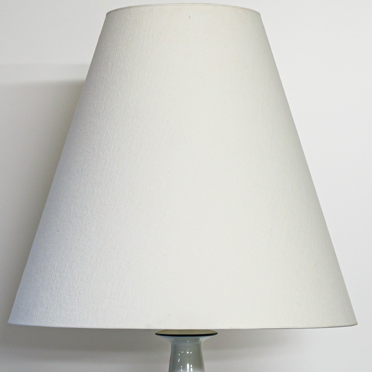 1 of the 2 Inge Lise Koefoed Lamps, Custom Made White Lampshade by R. Houben