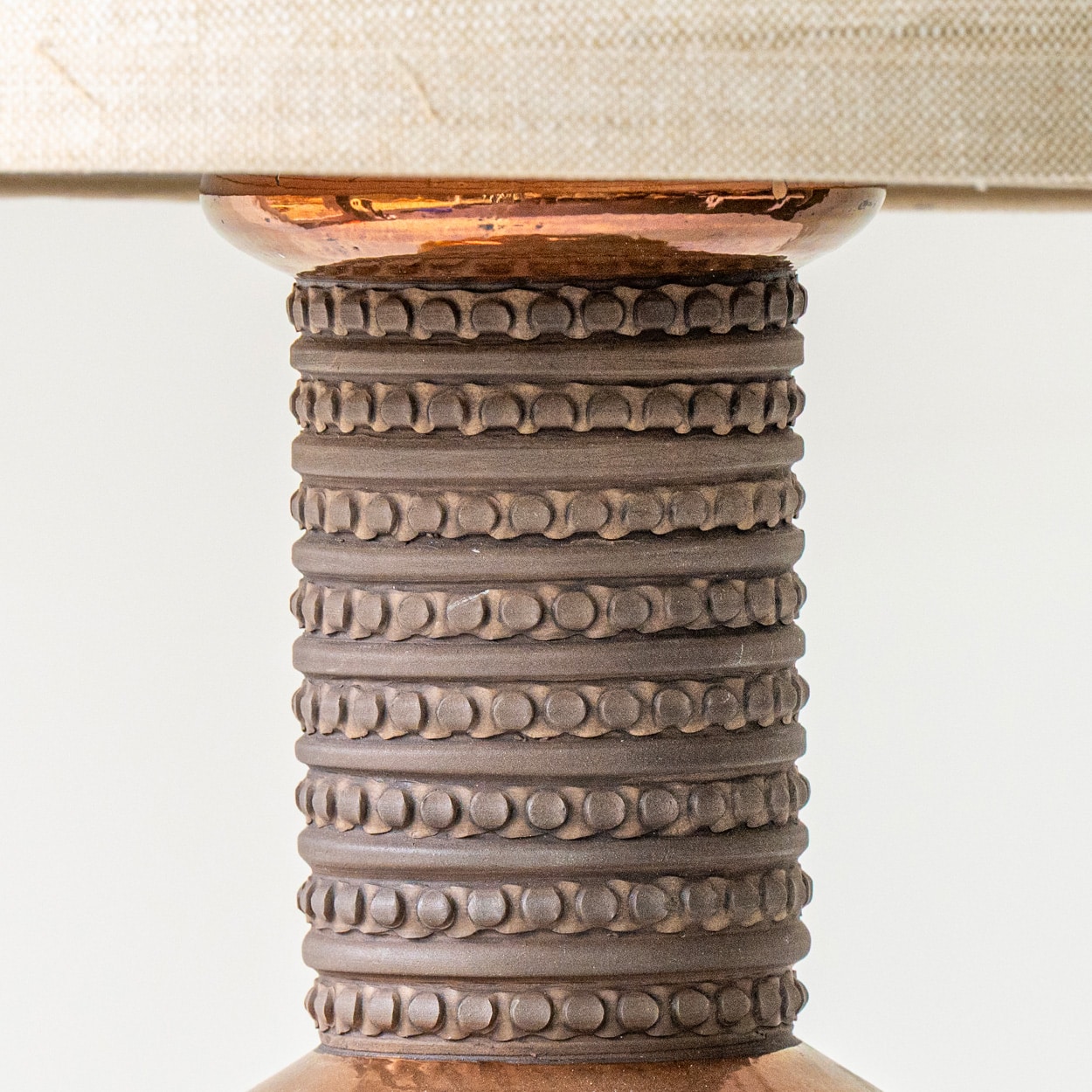 1 of the 2 Bitossi Ceramic Lamps for Bergboms, Lampshades by R. Houben