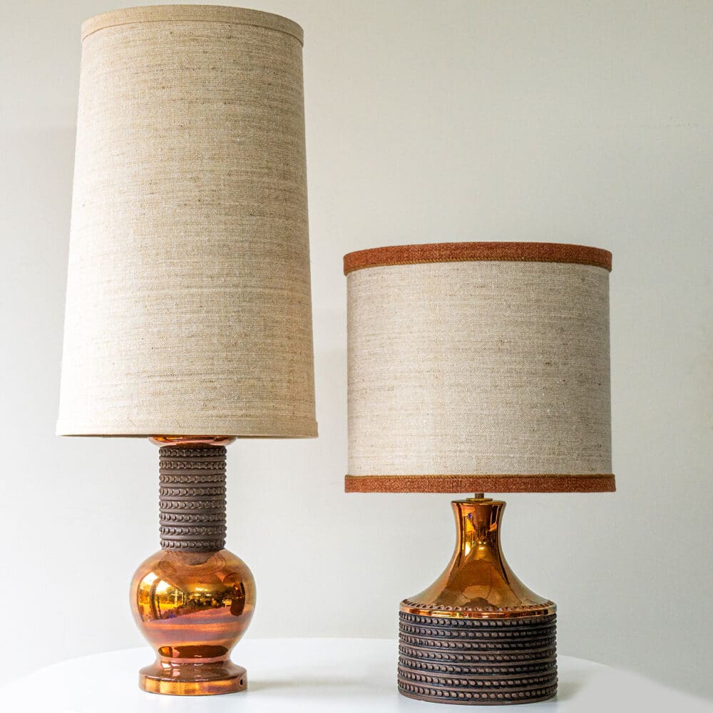 1 of the 2 Bitossi Ceramic Lamps for Bergboms, Lampshades by R. Houben