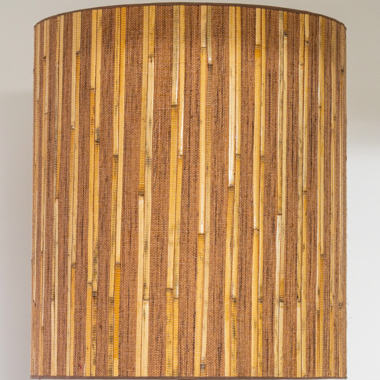 1 of the 2 Stacked Rattan Totem Taper Lamp, Custom Made Lampshade by R. Houben