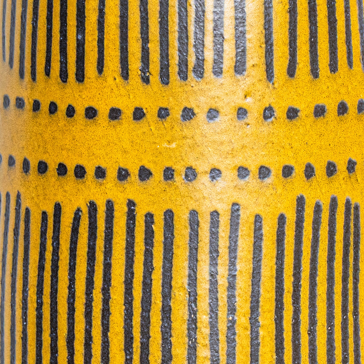 Göran Andersson Yellow Brown Ceramic Lamp, Custom Lampshade by R. Houben