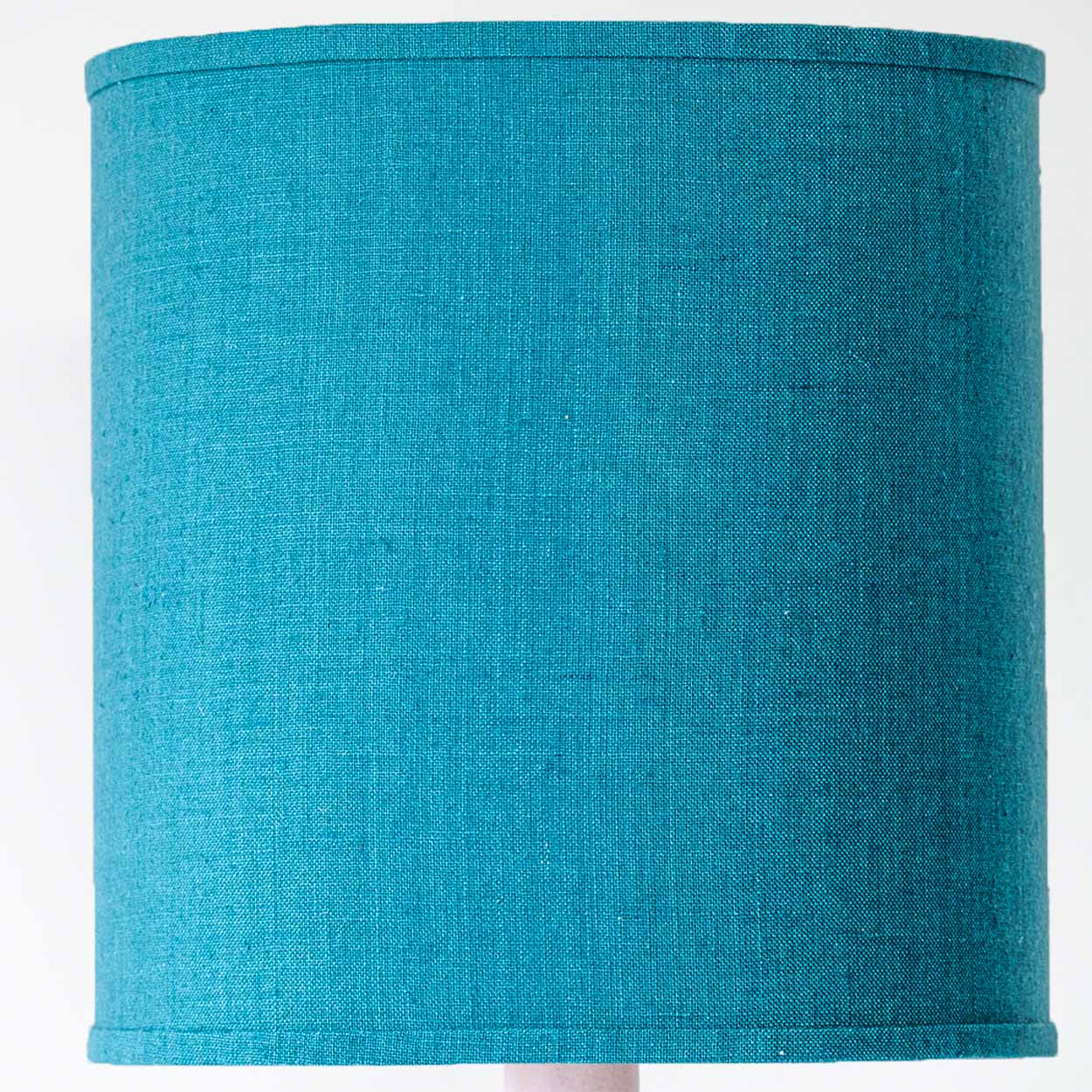 Large Lilac Ceramic Lamp, Custom Deep Teal Lampshade by R. Houben