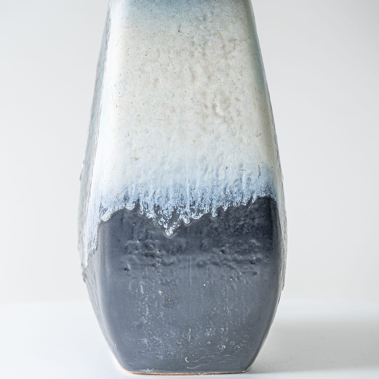 Large Blue Teal Glazed Ceramic Lamp, Custom Made Blue Lampshade by R. Houben