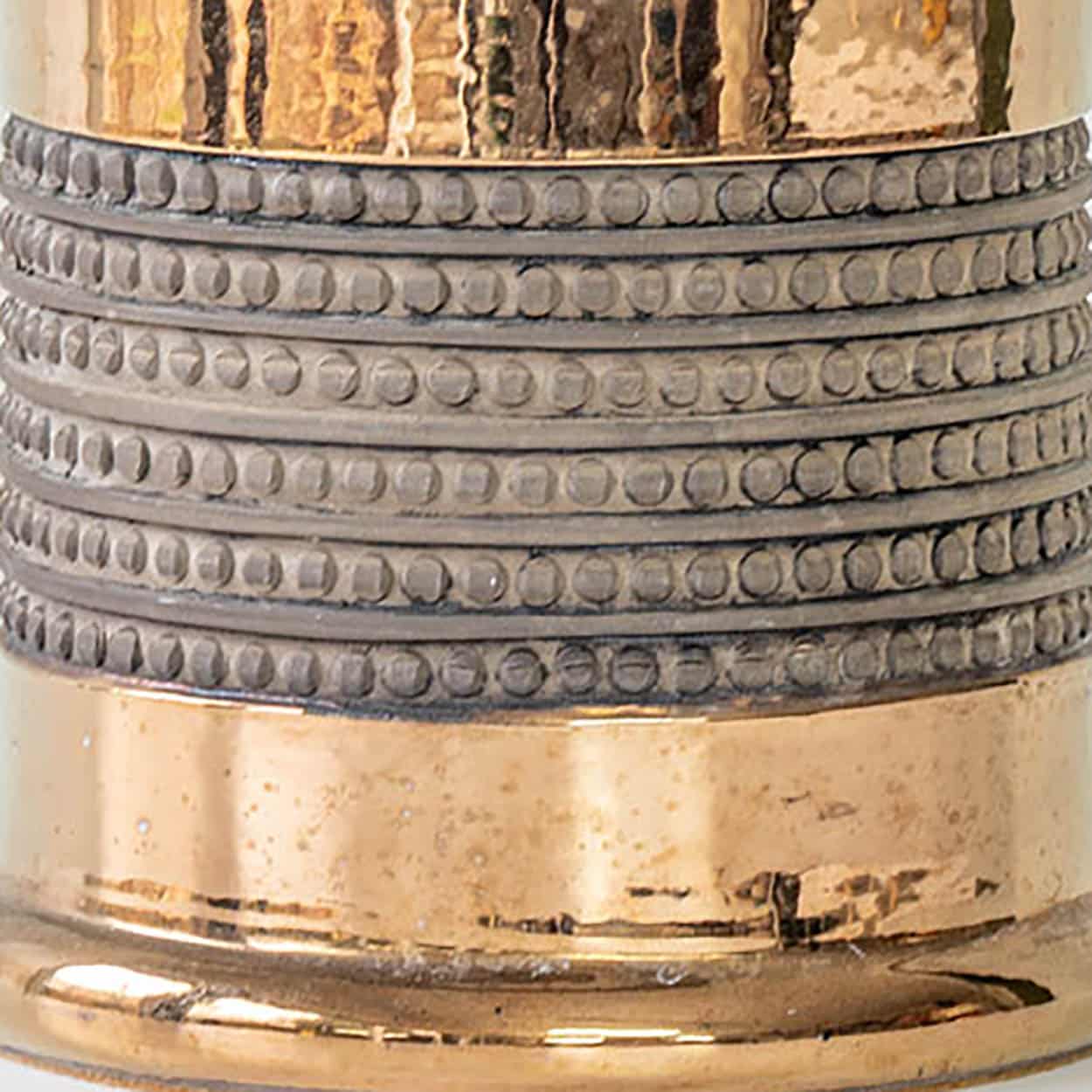 Bitossi Gold Ceramic Lamp, Custom Brown Lampshade by R. Houben