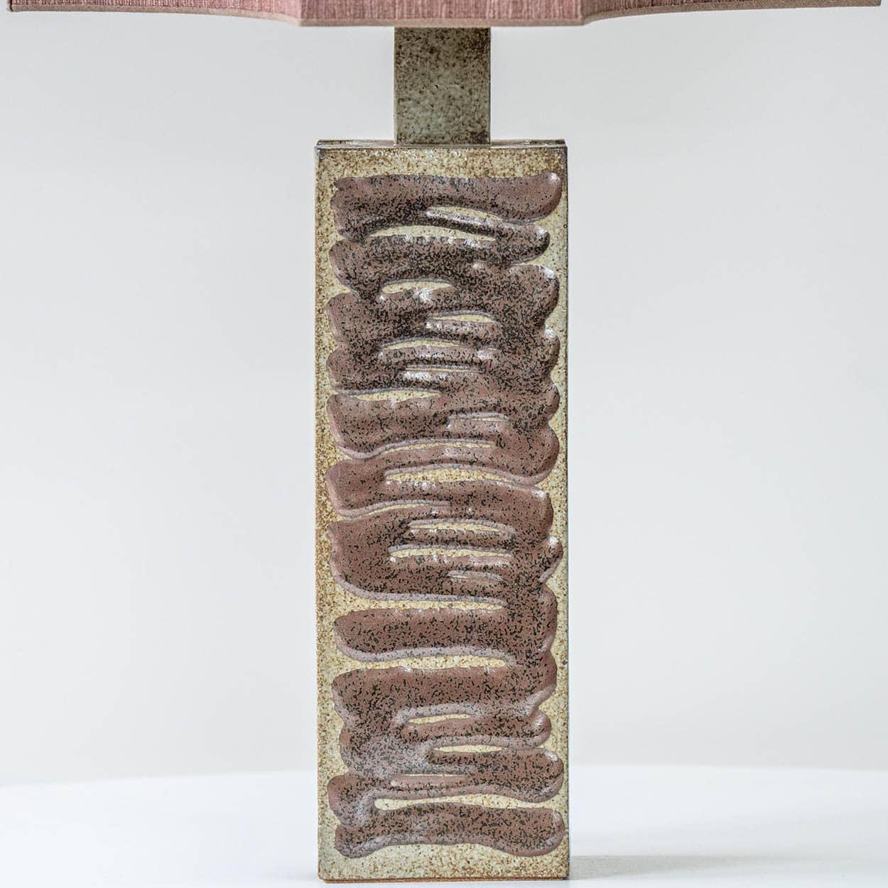 Large Ceramic Lamp Swirl, Custom Dusty Pink Lampshade by R. Houben