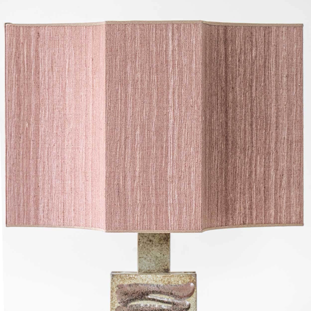 Large Ceramic Lamp Swirl, Custom Dusty Pink Lampshade by R. Houben