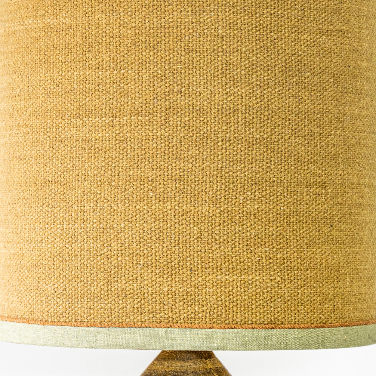Georges Pelletier Brown Gold Ceramic Lamp, Custom Silk Lampshade by R. Houben