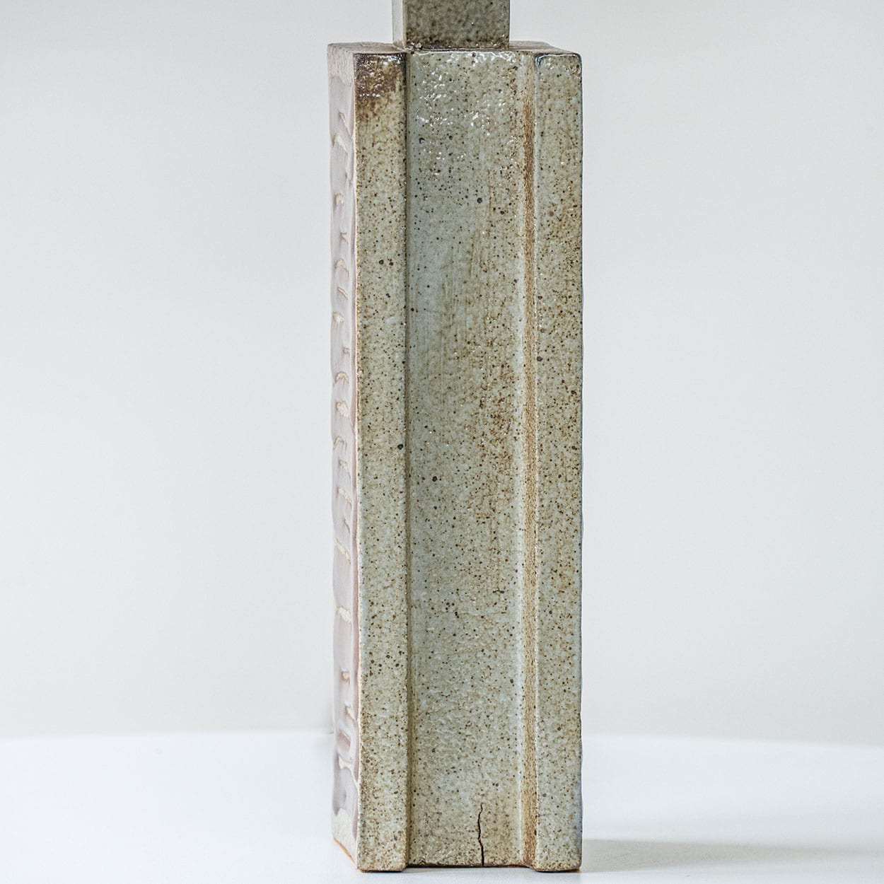 Large Ceramic Lamp Swirl, Custom Dusty Pink Lampshade by R. Houben