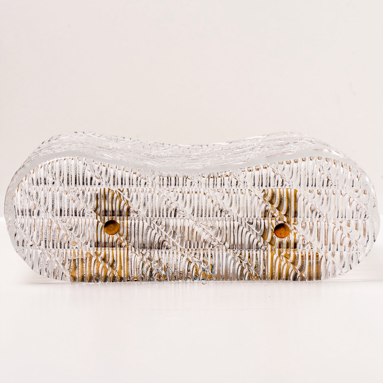 Several Square Organic Ribbed Glass Wall Lights, Italy