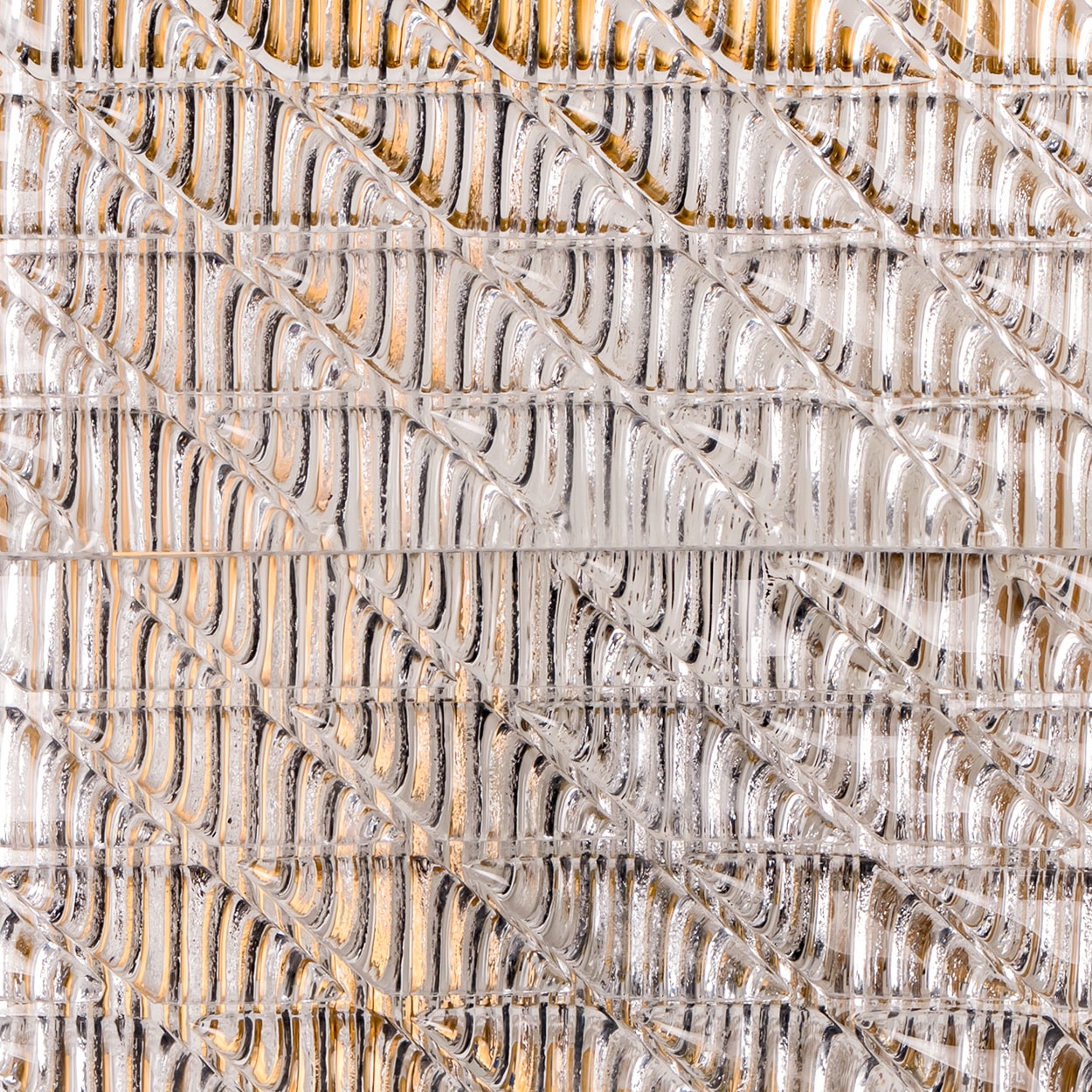 Several Square Wall Lights Ribbed Glass, Italy